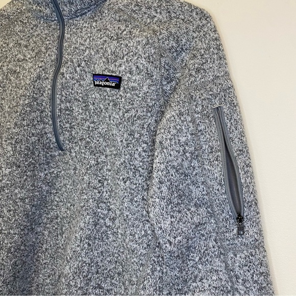 PATAGONIA Women's Better Sweater 1/4-Zip Fleece Knit Birch White Gray Sz Small - Picture 9 of 13